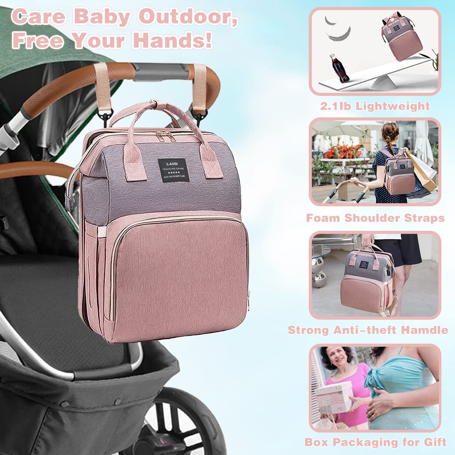 3-in-1 Diaper Bag with Changing Station