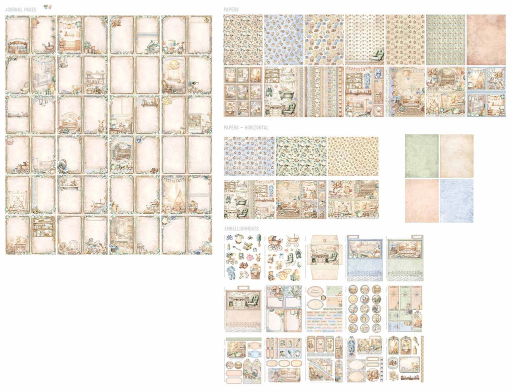 Baby Junk Journal Kit Large DELUXE, Baby Crafting Printables Kit
