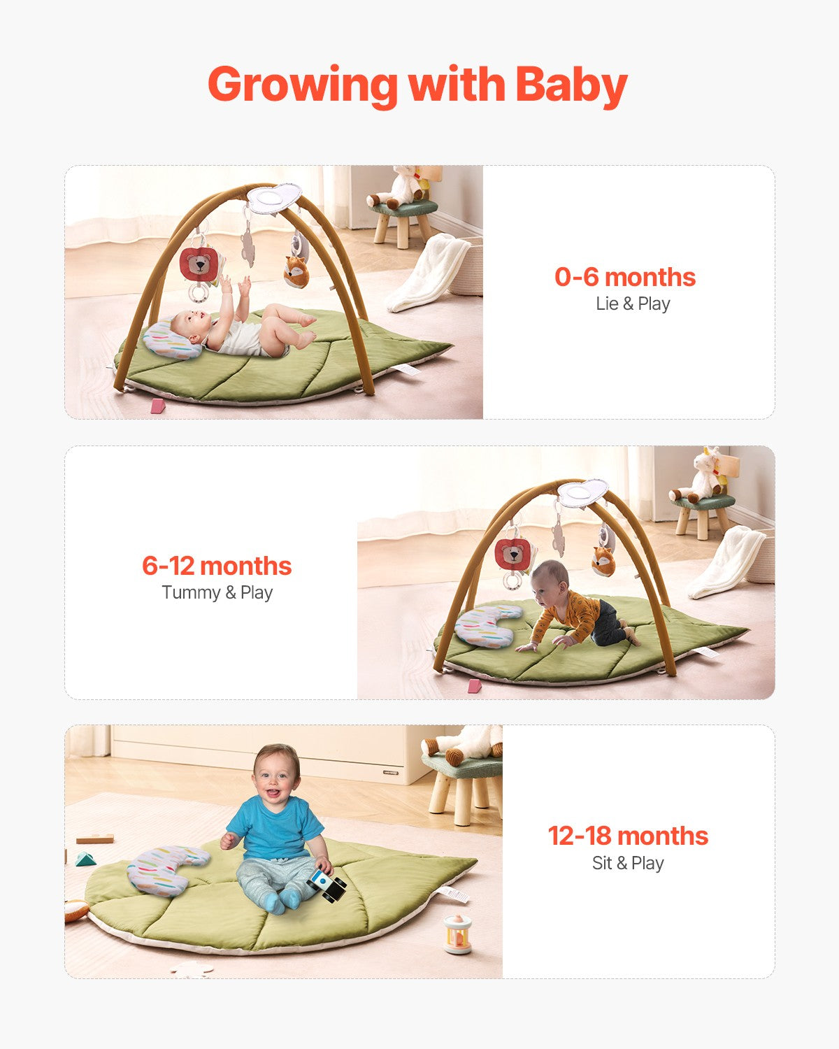 Baby Play Gym Mat Tummy Time Activity Mat