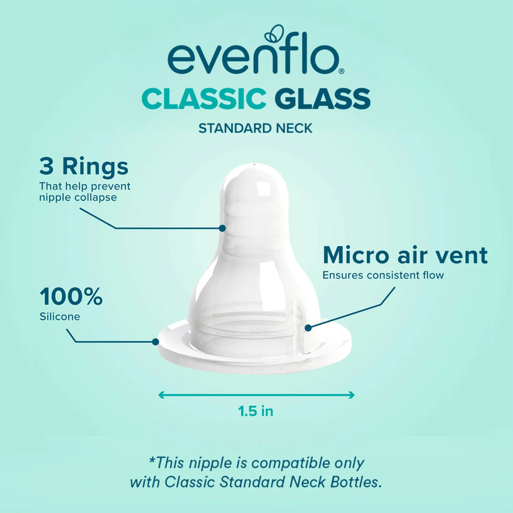 Evenflo Classic Bpa-Free Glass Twist Baby Bottles, Clear, 4 Oz, Pack of 6