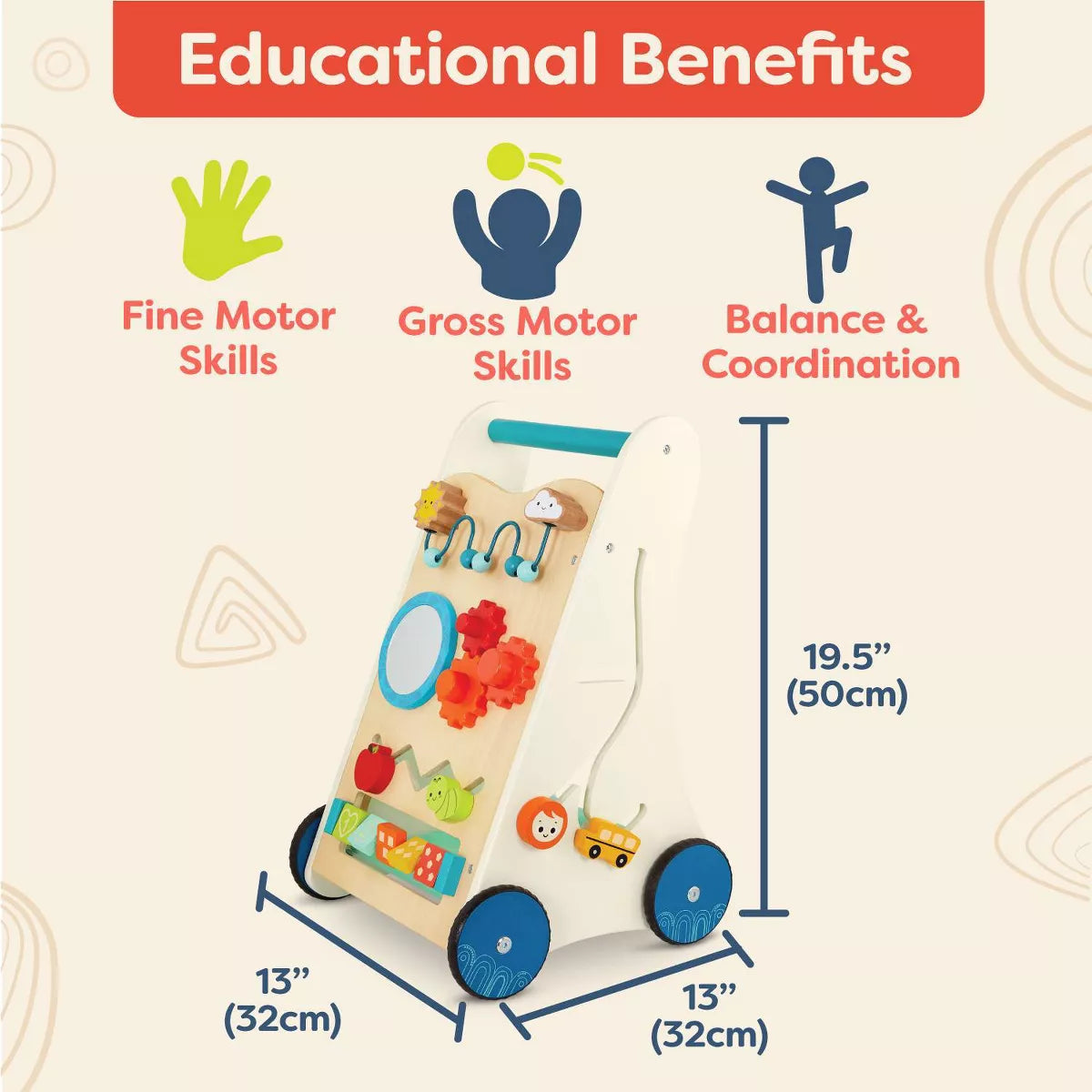 B. Toys Wooden Activity Walker - Little Learning Steps