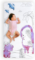- Fitted Crib Sheet, Super Soft Breathable 100% Cotton Baby Crib Sheet for Standard Crib Mattresses and Toddler Beds, 28 In. X 52 In. - Pink Dinosaur