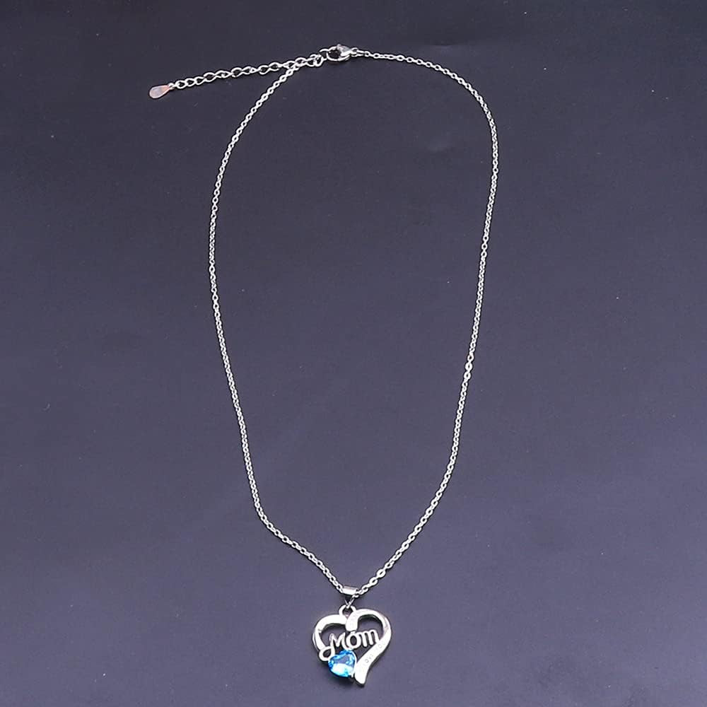I LOVE YOU Mom Birth Stones Necklace