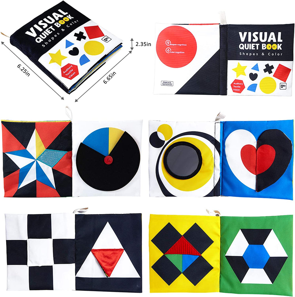 High Contrast Black and White Baby Book - Touch and Feel Crinkle Sensory Toy 
