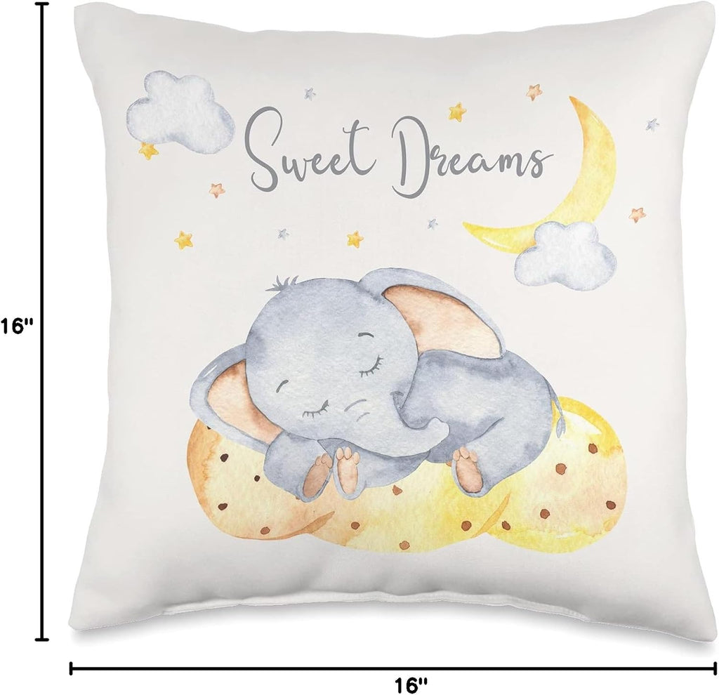 Baby Crib Pillows for Boys & Girls Sleeping Elephant Throw Pillow