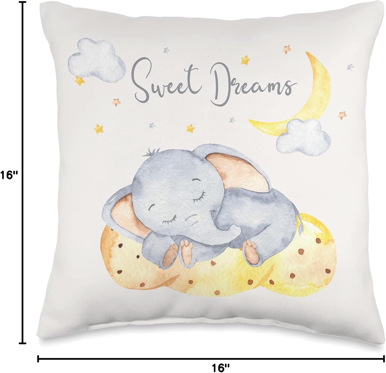 Baby Crib Pillows for Boys & Girls Sleeping Elephant Throw Pillow