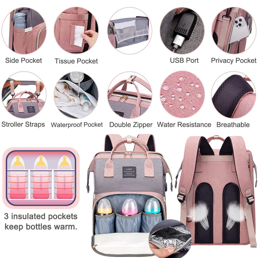 3-in-1 Diaper Bag with Changing Station