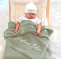 Embroidered Baby Blanket, Custom Baby Name Blanket